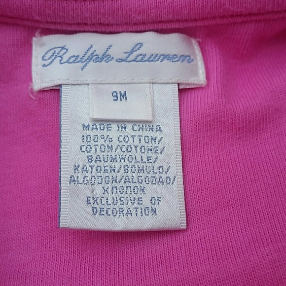 Ralph Lauren Pink Long Sleeve Polo Romper 9 month - Picture 5 of 5